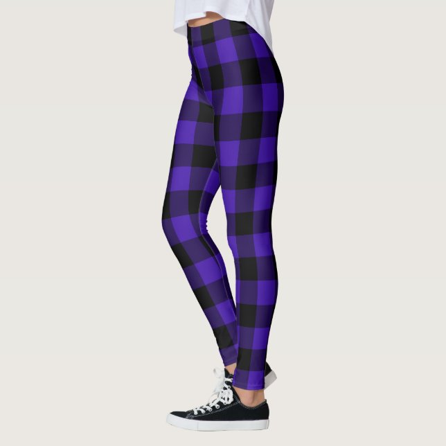 Tartán Leggings con placa azul negra (Izquierda)