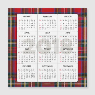 Tartán magnético cuadrado de 2018 calendarios