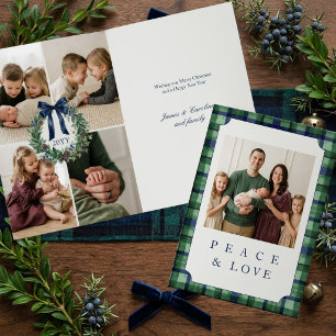 Tartan Multifoto de Navidad de Lujo y Dinero Antig