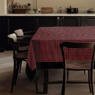 Tartán negro rojo de un mantel rústico para reunio