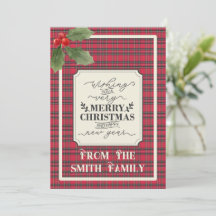Tartan Nombre de Navidad y Feliz Año Nuevo