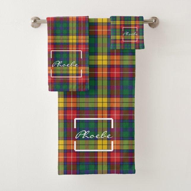 Tartan Plaid Clan Buchanan Yellow Red Green Check (In situ)
