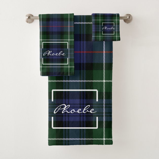 Tartan Plaid Clan MacKenzie Green Purple Check (In situ)