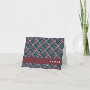 Tartan Plaid Clásico Rojo Verde Teal Nombre de Nav