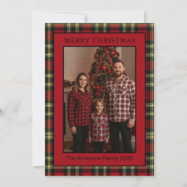 Tartan Plaid Rojo de Búfalo de Navidad Dos Fotos