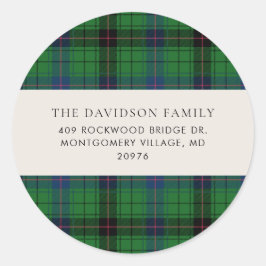Tartan Plaid Rústico Verde Etiqueta de Dirección P