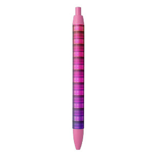 Tartán Púrpura Y Rosa, Pluma De Tinta Azul
