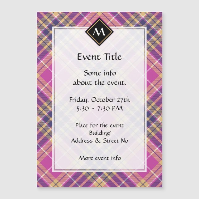 Tartán rosa, dorado y azul (Anverso)