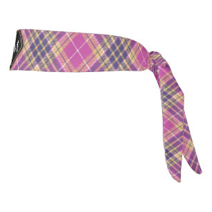 Tartán rosa, dorado y azul