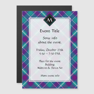 Tartán verde marino, púrpura y azul