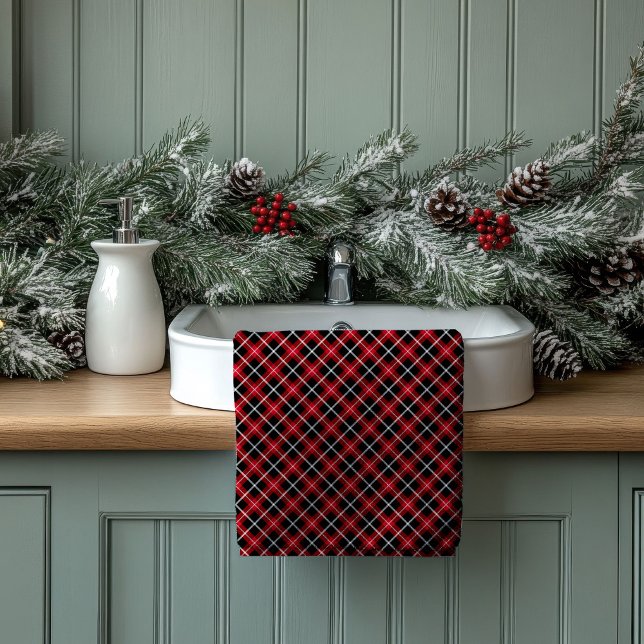 Tartan Welcome Towels Red Black Gift for Nesting (Tartan Welcome Towels Red Black Gift for Nesting)