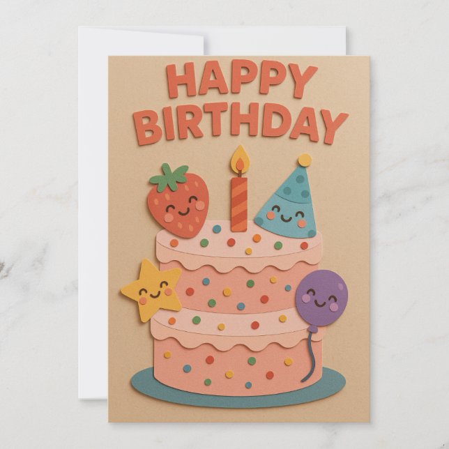 Tartas de cumpleaños sonrientes (Anverso)