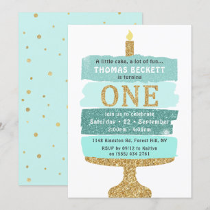 Tartas Purpurinas de Mint & Gold Invitaciones de c