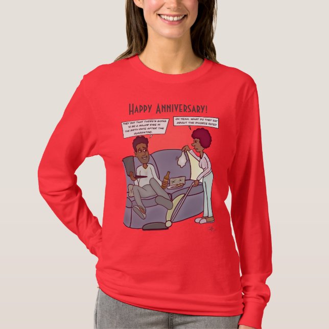 Tasa de divorcio camiseta de manga larga roja de l (Anverso)