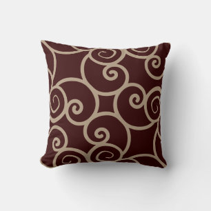 Tasa de fondo marrón y almohada de patrón abstract