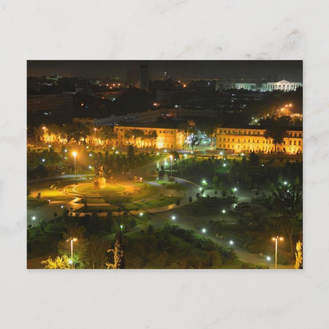 Taskent postal de noche, Uzbekistán (Anverso)