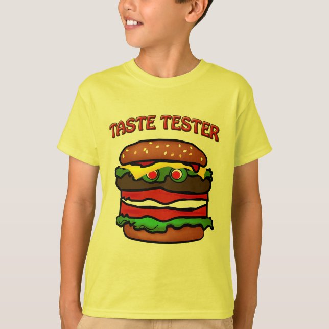 Taste Tester Hamburger Niños Camiseta Amarilla (Anverso)