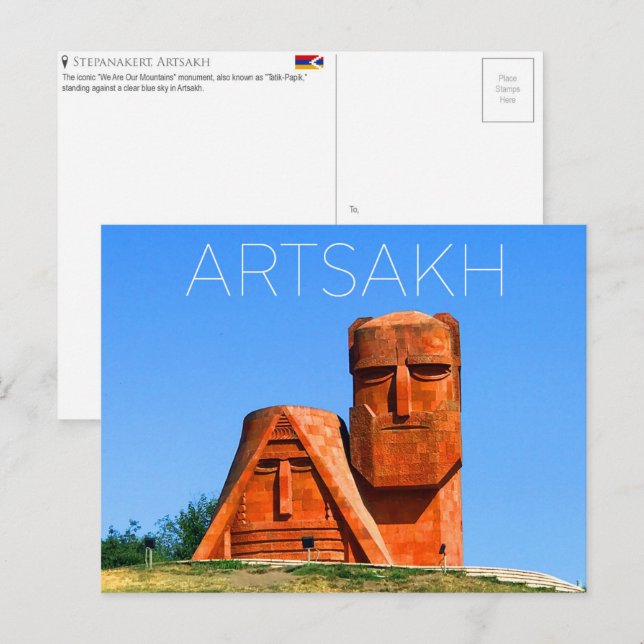 Tatik Papik, Tarjeta Postal de Viaje de Artsaj (Anverso / Reverso)