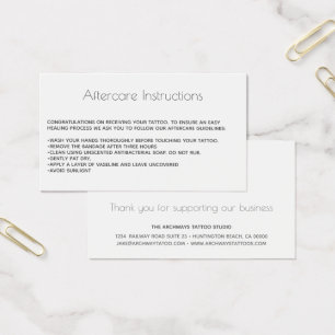 Tattoo Aftercare Advisory Care con logotipo