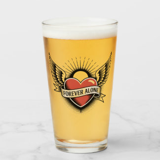 Tattoo Art: Winged Heart with "Forever Alone"