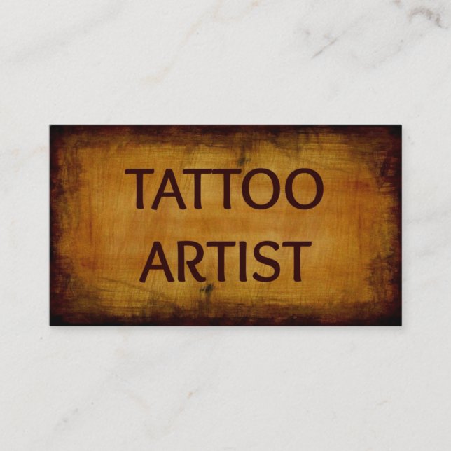 Tattoo Artist Antiguo Wood Tarjeta de Negocios (Anverso)
