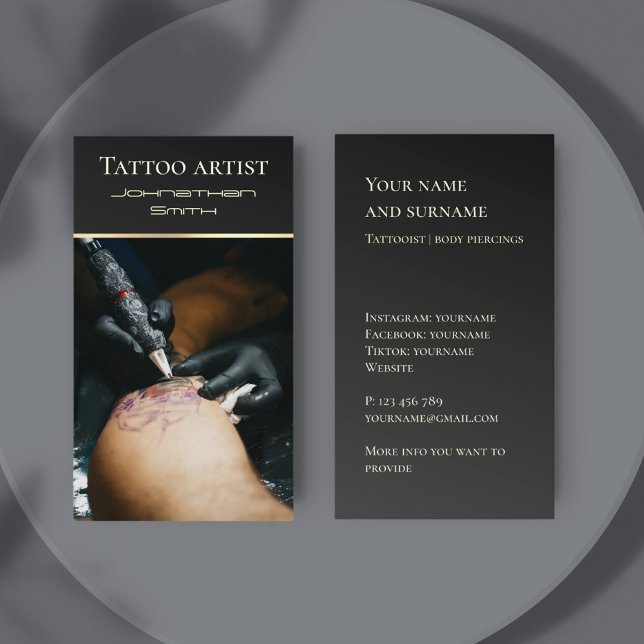 Tattoo artista tatuador estudio tarjeta de visita (Subido por el creador)