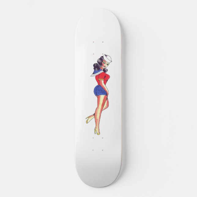 Tattoo Sailor Chica Skateboard (Anverso)