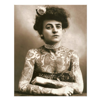 Tatuada con Perlas Victorianas Dama Framable Foto
