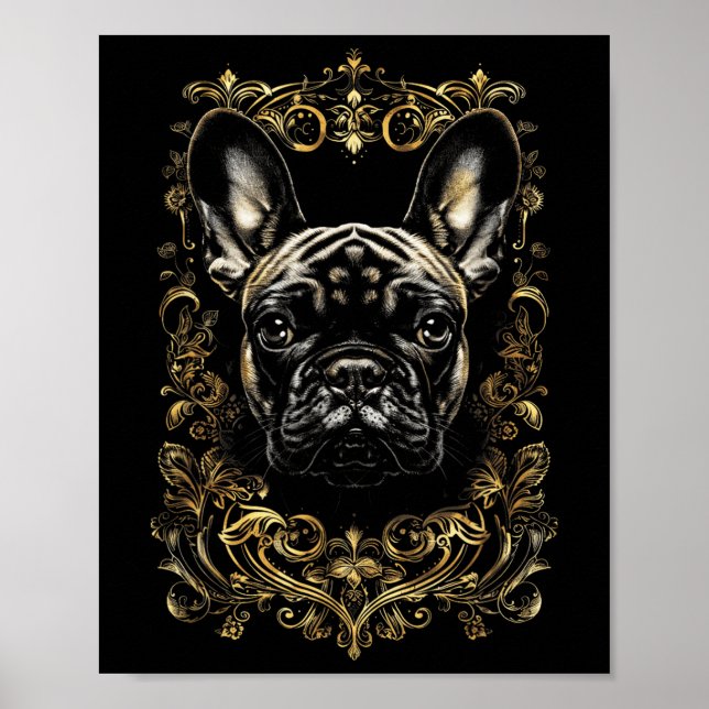 Tatuaje Arte Bulldog francés Bulldog barroco franc (Frente)