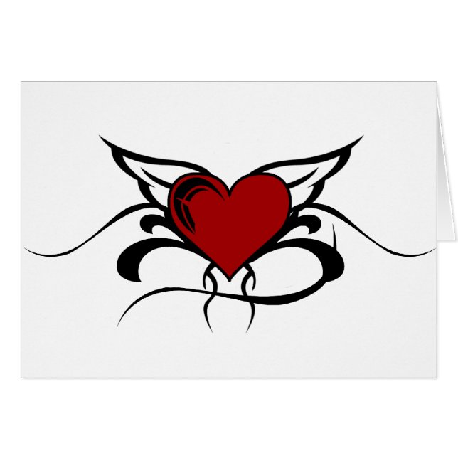 Tatuaje con alas del corazón (Anverso (Horizontal))