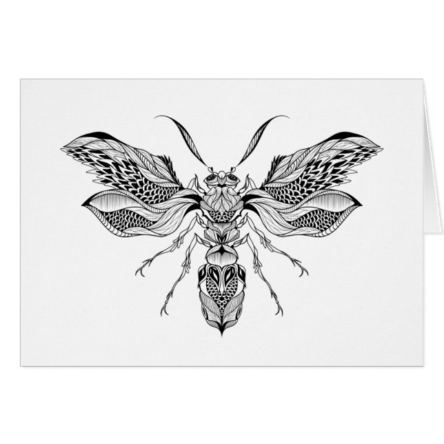 Tatuaje de la Abeja-Avispa (Anverso (Horizontal))