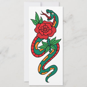 Tatuaje de serpiente envuelta alrededor de una ros