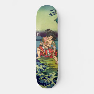 Tatuaje del dragón japonés al skateboard del guerr