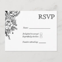 Tatuaje floral blanco y negro RSVP