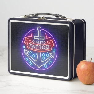 Tatuaje personalizado tienda estilo neón nautico R