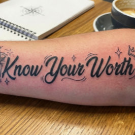 Tatuajes Temporales Know Your Worth Minimalist Inspirational Quote