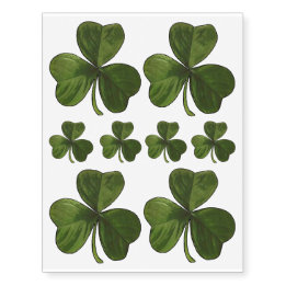 Tatuajes Temporales Sistema del día de St Patrick de 8 tréboles verdes