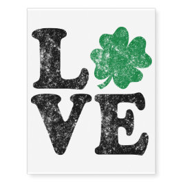 Tatuajes Temporales St Patrick's Day LOVE Shamrock Irish