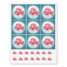 Temporary Tattoos Pink Kissy Fish