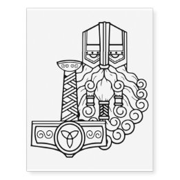 Tatuajes Temporales Thor Mjolnir norse viking heathen