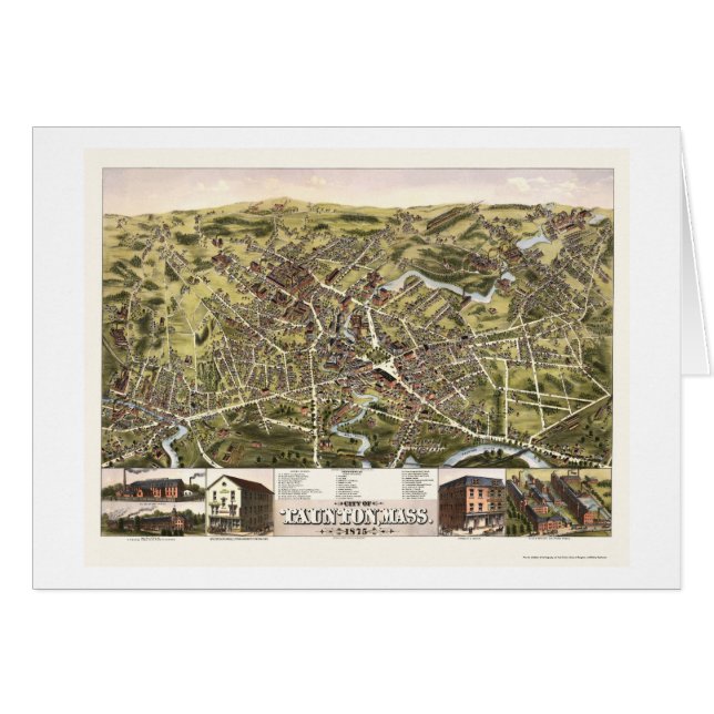 Taunton, mapa panorámico de las MAMÁES - 1875 (Anverso (Horizontal))