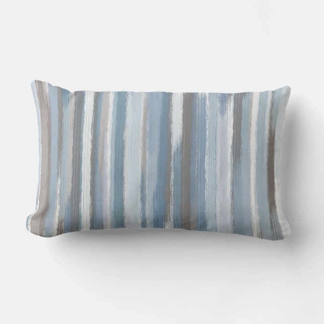 Taupe azul de pizarra Abstract Stripes Cojín decor (Anverso)