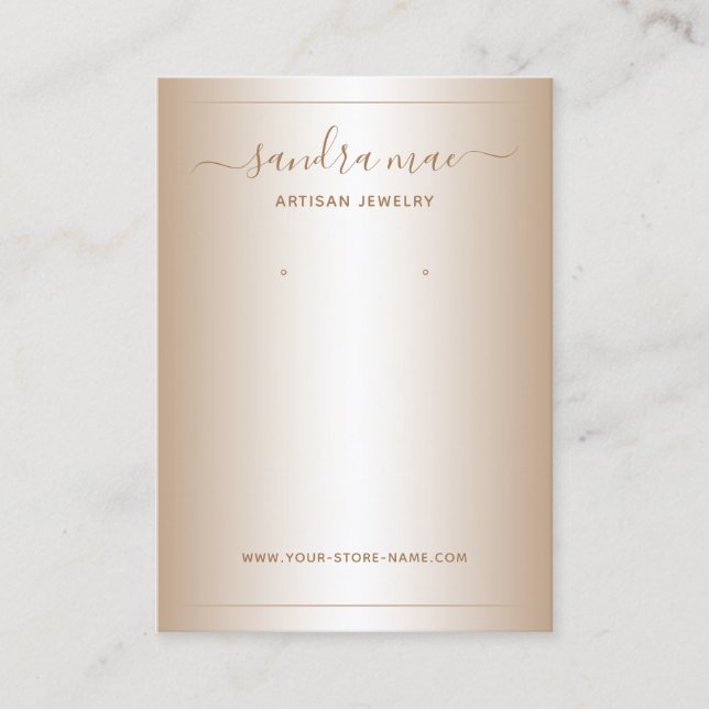 Taupe Beige Brown Ombre Joyería Tarjeta de visuali (Anverso)
