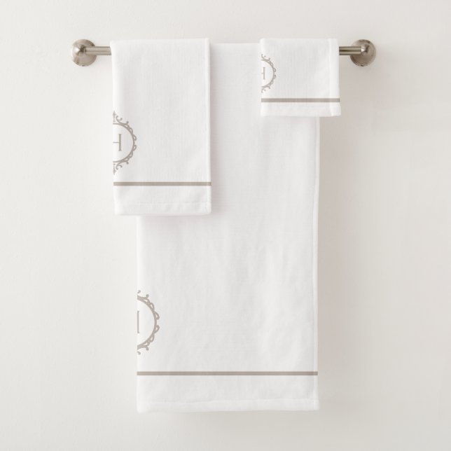 Taupe de la luz del mar y Monogramo blanco (In situ)