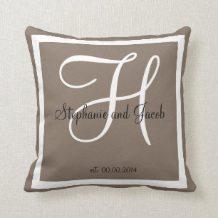 Taupe gris de arena personalizado almohada de mant