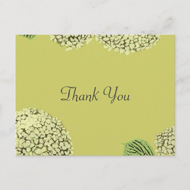 Taupe Hydrangea Gracias Tarjeta Post (Anverso)