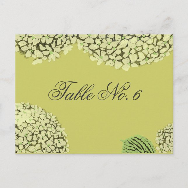 Taupe Hydrangea Tabla Número de tarjetas (Anverso)