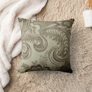 Taupe Iraqi Paisley Classic COJÍN DECORATIVO