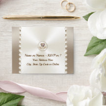 Taupe, Ivory RSVP sobres, Boda, aniversario