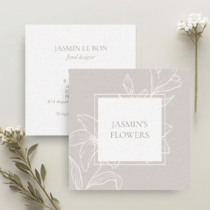 Taupe ligero Etiqueta floral de moda